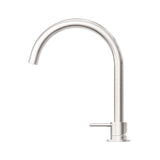 Mecca Hob Basin Mixer Round Swivel Spout Brushed Nickel