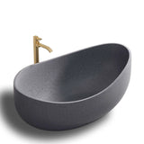 NAGA Genoa Sculpted Irregular Oval Concrete Freestanding Bathtub French Grey