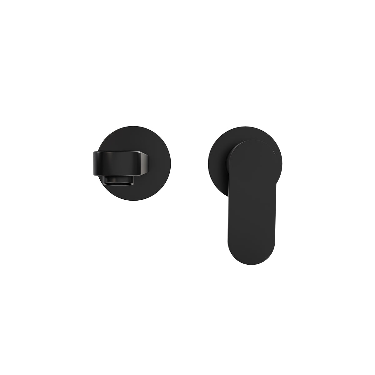 Ecco Wall Basin/Bath Mixer Separate Back Plate Matte Black