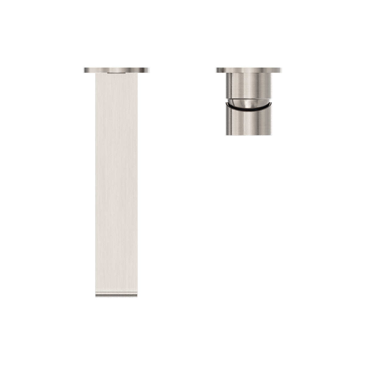 Bianca Wall Basin/Bath Mixer Separate Back Plate 187mm Brushed Nickel