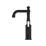 York Basin Mixer With White Porcelain Lever Matte Black