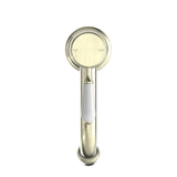 York Straight Basin Mixer With White Porcelain Lever Aged Brass