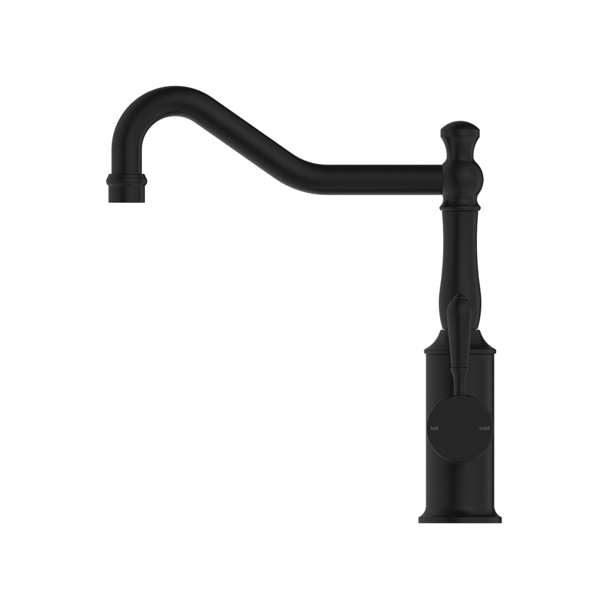 York Kitchen Mixer Hook Spout With Metal Lever Matte Black