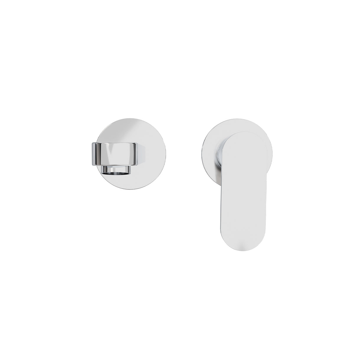 Ecco Wall Basin/Bath Mixer Separate Back Plate Chrome