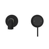 Mecca Wall Basin/Bath Mixer Separate Back Plate 185mm Matte Black