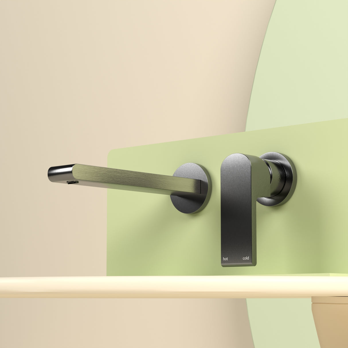 BIANCA WALL BASIN/BATH MIXER SEPARATE BACK PLATE 230MM GUN METAL