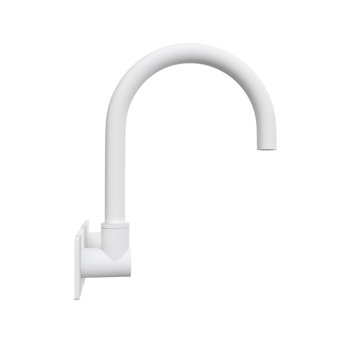 Mecca Wall Basin/Bath Mixer Swivel Spout Handle Up Matte White