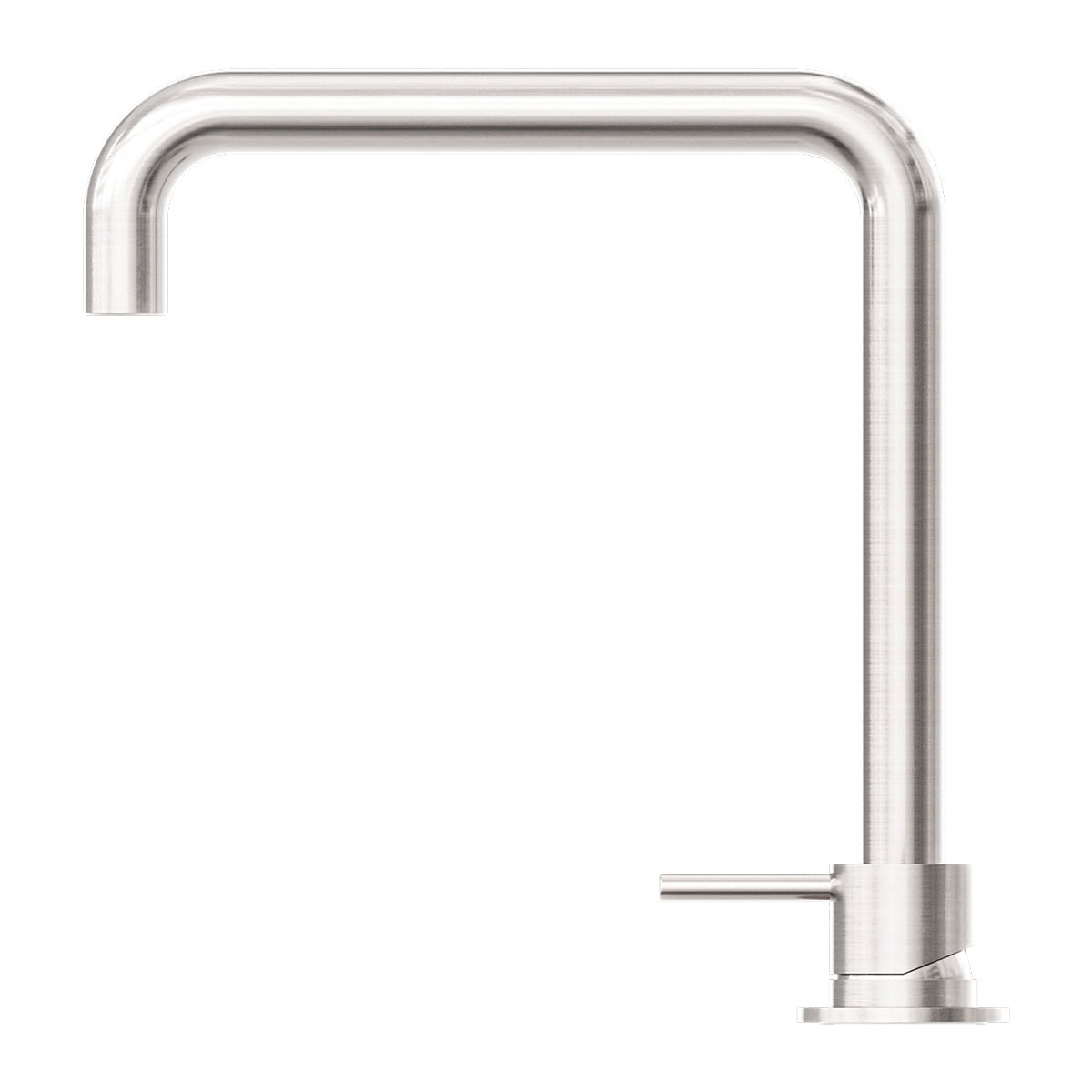 Mecca Hob Basin Mixer Square Swivel Spout Brushed Nickel