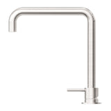Mecca Hob Basin Mixer Square Swivel Spout Brushed Nickel