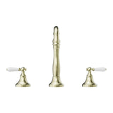 York Basin Set With White Porcelain Lever Aged Brass
