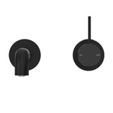 Mecca Wall Basin/Bath Mixer Separate Back Plate Handle Up 185mm Matte Black