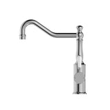 York Kitchen Mixer Hook Spout With White Porcelain Lever Chrome