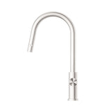 Mecca Pull Out Sink Mixer With Vegie Spray Function Brushed Nickel