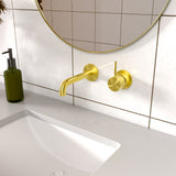 MECCA SHOWER MIXER 60MM HANDLE UP PLATE BRUSHED GOLD