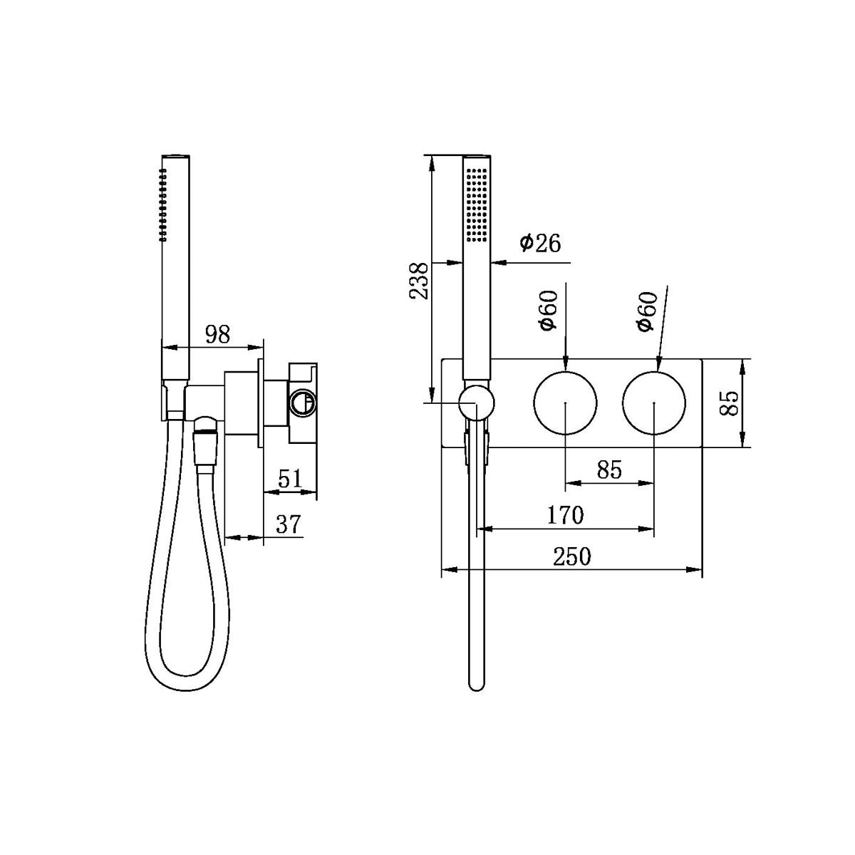 Kara Progressive Shower System Brushed Gold