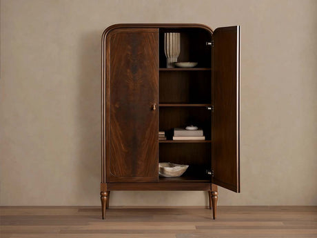 Frances Mahogany Tall Cabinet Vintage Wood Storage Cabinet