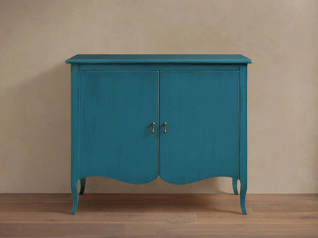 Varzi Hand-Painted Wood Storage Sideboard Antique Buffet Cabinet Tanganika