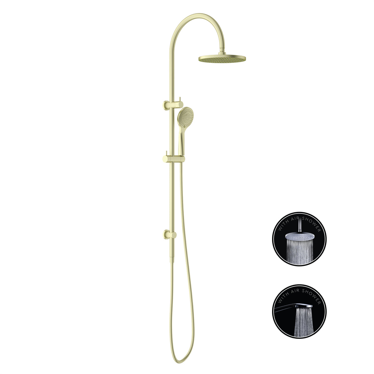 Opal Twin Shower With Air Shower Brushed Gold
