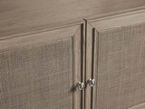 Pearson Mindi TV Stand Woven Cane Cabinet Doors Media Console Wood Sideboard Television Storage Unit
