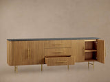 Finnley Sideboard Carrara Marble & Bluestone Top Buffet Cabinet With Drawer