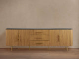 Finnley Sideboard Carrara Marble & Bluestone Top Buffet Cabinet With Drawer