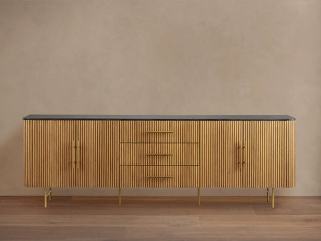 Finnley Sideboard Carrara Marble & Bluestone Top Buffet Cabinet With Drawer