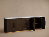 Finnley Plinth Sideboard with Carrara Marble Top Buffet Cabinet
