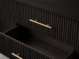 Finnley Reeded Wide-Format Sideboard Wood Buffet Cabinets with 3 Drawers