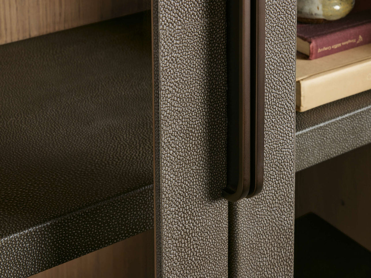 Harrow Tall Display Cabinets with Faux Shagreen Finish