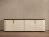 Harrow Media Console Wood Entertainment Centers &TV Stands Faux Shagreen Finish
