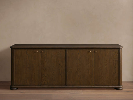 Warby Solid Oak Sideboard Wood buffet Storage Cabinet with Four Doors