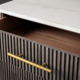 Finnley Wood Eight-Drawer Dresser with Marble or Bluestone Top Rural Chest Of 8 Drawers Cabinet
