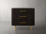 Finnley Three-Drawer Chest Cabinet Bedroom Nightside Table with Stone Top