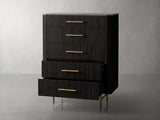 Finnley Wood Five-Drawer Dresser with Marble Top Drawer Chest Cabinet