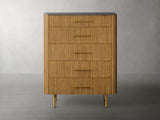 Finnley Wood Five-Drawer Dresser with Marble Top Drawer Chest Cabinet