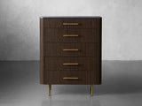 Finnley Wood Five-Drawer Dresser with Marble Top Drawer Chest Cabinet