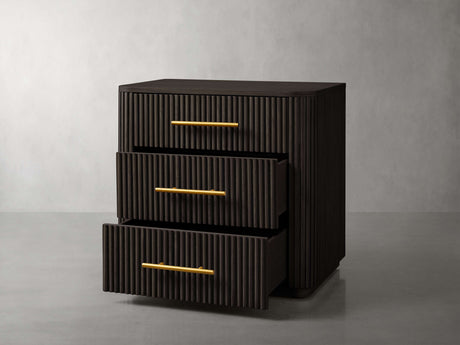 Finnley Wood Nightstand Bedroom 3 Drawer Chest Cabinet