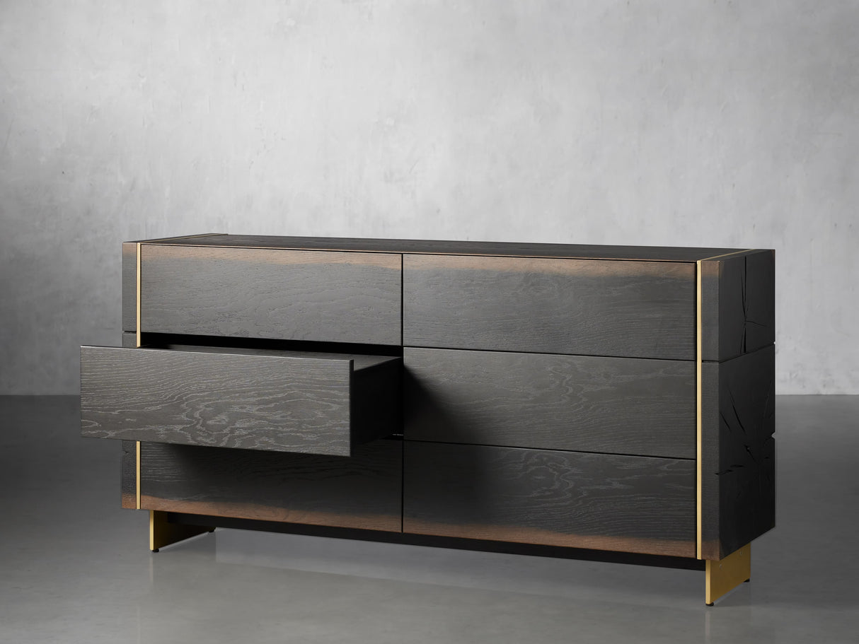 Mihaela Mihaela Six-Drawer Chest Wood Water-Based Dresser Cabinet