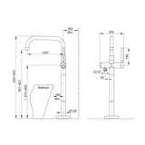 Purist Floor Mount Bath Filler with Mounting Plate  Brushed Bronze  78404A-BV