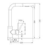 Pull Out Sink Mixer With Vegie Spray Function Chrome