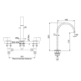 Components Basin Spout - Ribbon Brushed Brass
