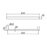 BIANCA 240V SINGLE HEATED TOWEL RAIL GUN METAL