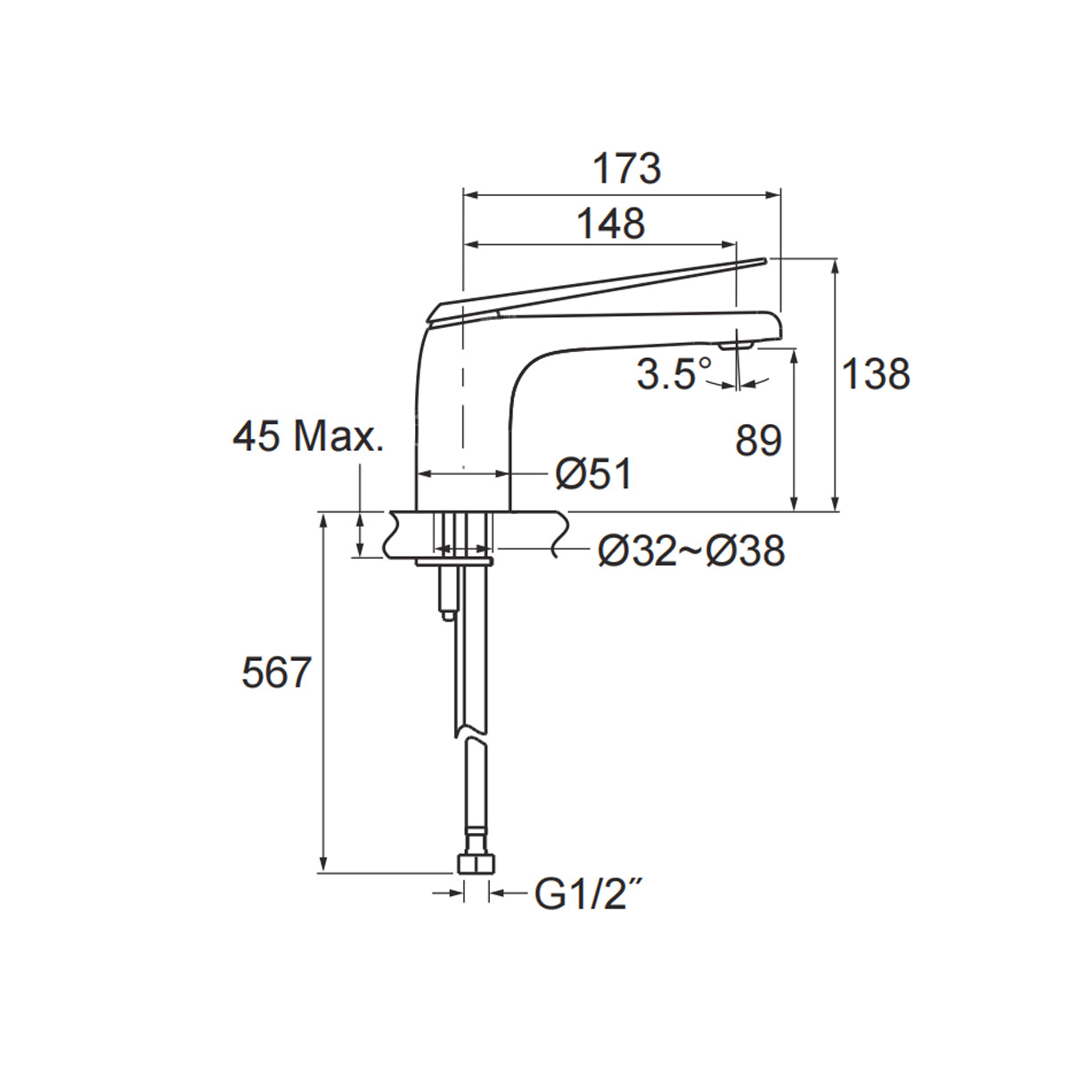 Avid Basin Mixer - Titanium