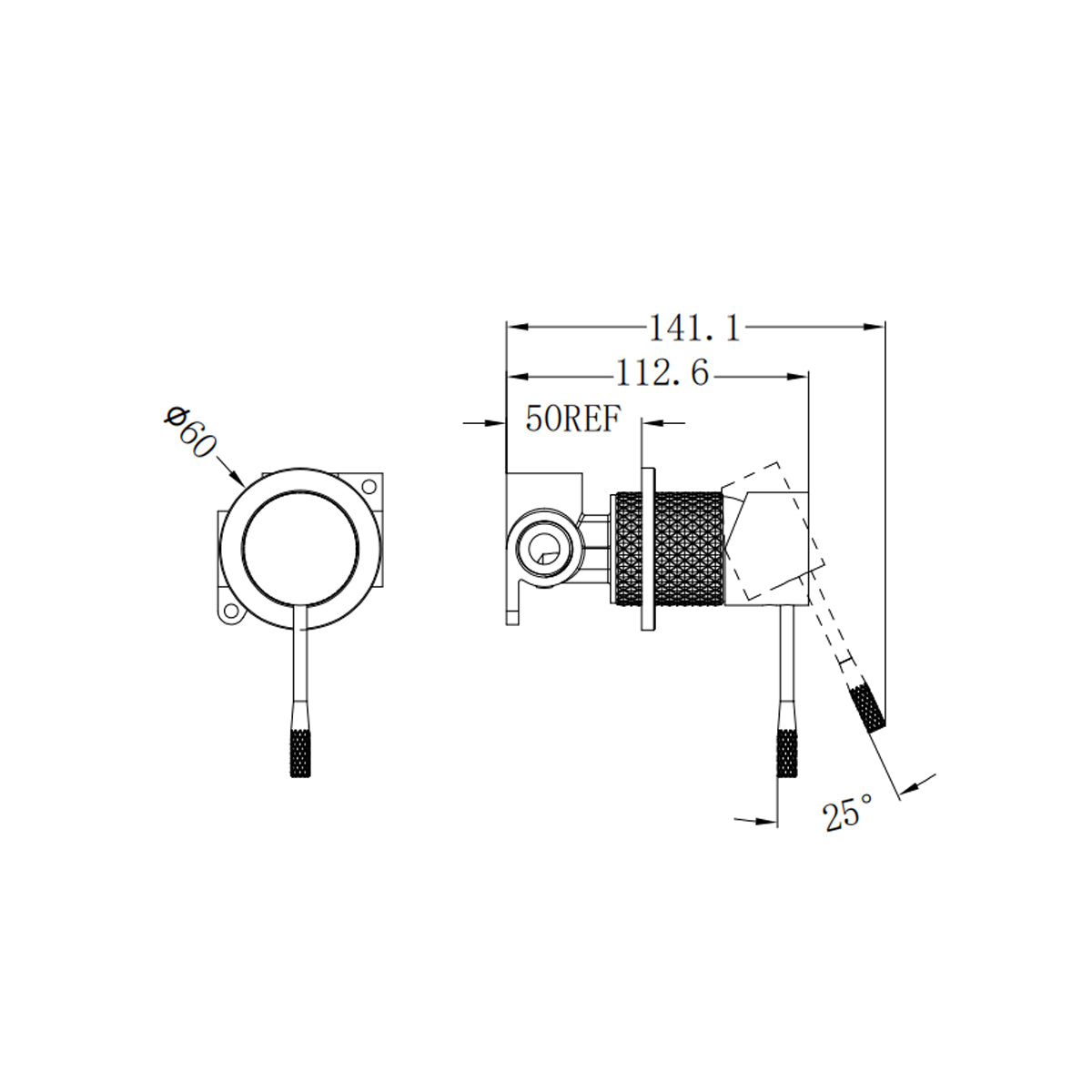 Opal Shower Mixer 60mm Plate Brushed Nickel