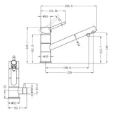 Dolce Three-Way Kitchen Mixer Chrome