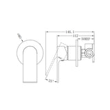 BIANCA SHOWER MIXER 80MM PLATE MATTE BLACK