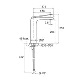 Avid Tall Basin Mixer - Titanium