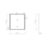 30"×30" Rectangular LED Mirror with Dual-Touch Dimmer & Defogger, Brushed-Aluminum Frame, 3CCT Front-Lit, 45° Wall-Mounted