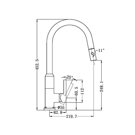 Pearl Pull Out Sink Mixer With Vegie Spray Function Matte Black