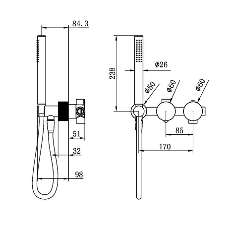 Opal Progressive Shower System Separate Plate Graphite